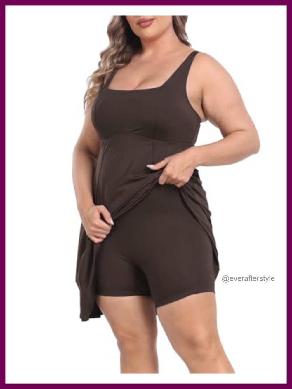 Plus Size Athletic Tennis Workout Dress Built-in Shorts Bra